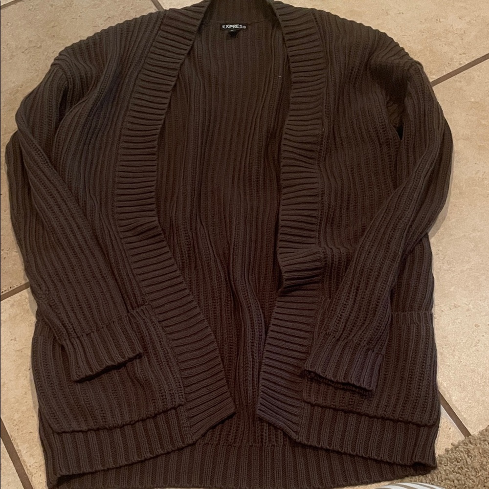 Express Green/Brown Cardigan